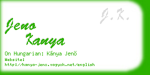 jeno kanya business card
