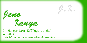 jeno kanya business card